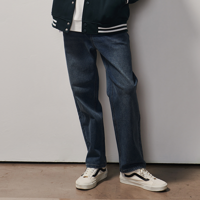 [에꼴리에] 남자 봄이월 슬림 스트레이트 인디고 블루진(25A0210)