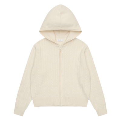 [에꼴리에] 여자 가을이월 케이블니트후드점퍼(25A5054)