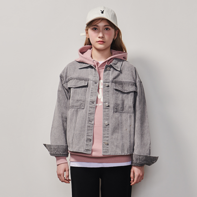 [에꼴리에] 여자 가을이월 스톤그레이 데님셔켓(25A1551)