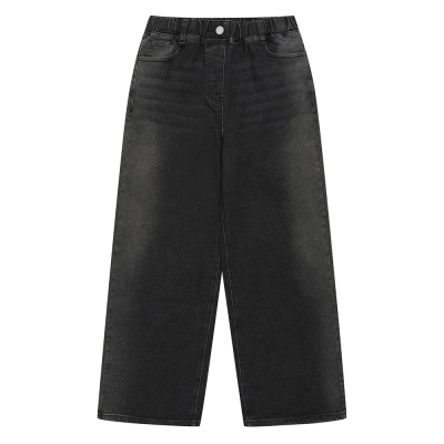 [소이] 여자 봄이월 사이드워싱와이드블랙진(25S1252)