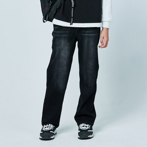 [소이] 남자 봄이월 세미와이드오픈밴딩블랙진(25S1206)