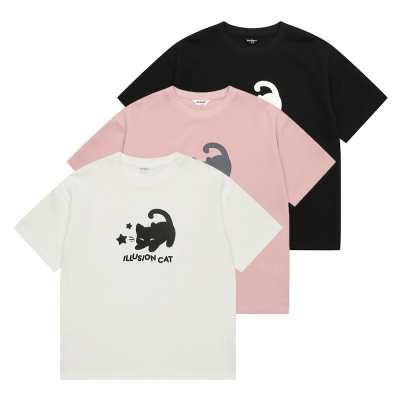 [에꼴리에] 여자 여름이월 5부 일루젼 캣 오버핏티(25B0484)