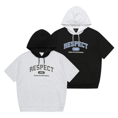 [소이] 남자 여름이월 5부컬리지레터링후드티(25M0731)