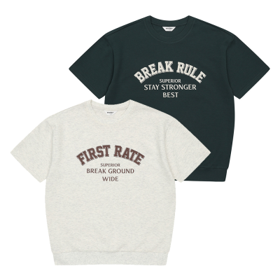 [에꼴리에] 남자 여름이월 4.5부 쿨양면 레터링 맨투맨티(25B0701)