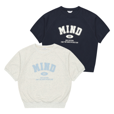 [에꼴리에] 여자 여름이월 5부 루즈핏 레터링 맨투맨티(25B0483)