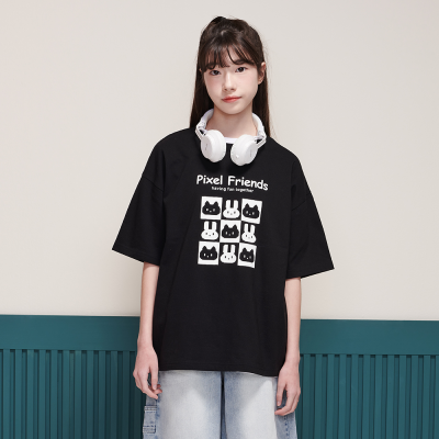 [에꼴리에] 여자 여름이월 5부 픽셀프렌즈 루즈핏티(25B0452)