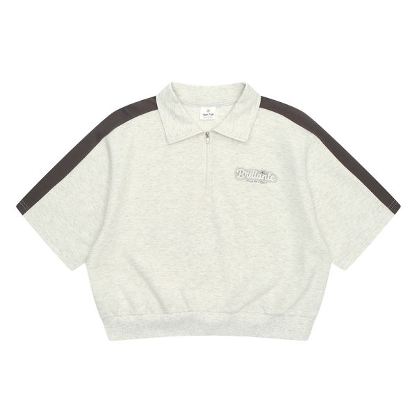 [틴톡] 여자 여름신상 트랙 라인 반집업 카라티(25PT751)