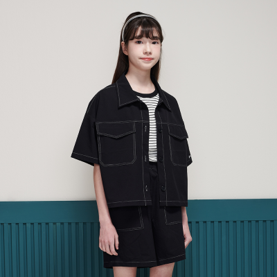 [에꼴리에] 여자 여름이월 4.5부 스티치 크롭자켓(25B5751)