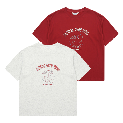 [에꼴리에] 여자 여름이월 5부 오버핏 캣프린트티(25B1457)