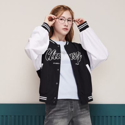 [에꼴리에] 여자 여름이월 쿨스판 크롭 바시티점퍼(25B0152)