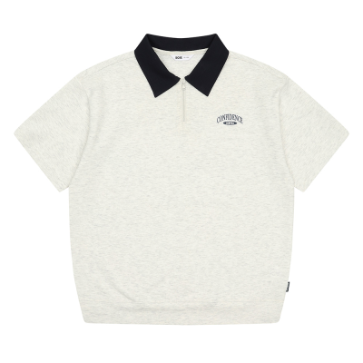 [소이] 남자 여름이월 5부 오트밀 카라맨투맨 셋업티(25M5703)