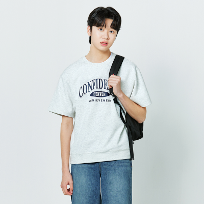 [소이] 남자 여름이월 5부 오트밀 맨투맨 셋업티(25M5701)