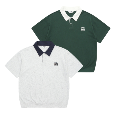 [에꼴리에] 남자 여름이월 5부 클래식 버튼카라 맨투맨티(25B5403)