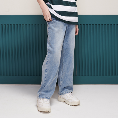 [에꼴리에] 남녀공용 여름이월 와이드 워싱 블루진(25B5202)