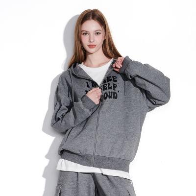 [틴톡] 여자 가을신상 빈티지레터링루즈핏후드점퍼(25QT182)