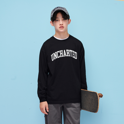 [에꼴리에] 남자 가을신상 블러 레터링 바이오 라운드티(25C0407)