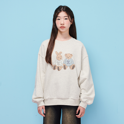 [에꼴리에] 여자 봄이월 버니베어 프렌즈 맨투맨티(25C5451)