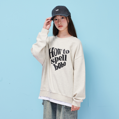 [에꼴리에] 여자 가을신상 블러나염 레이어드 맨투맨티(25C0753)