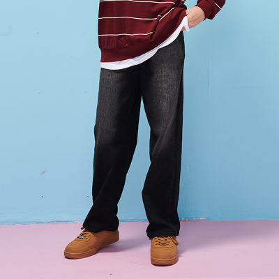 [에꼴리에] 남녀공용 봄이월 스트레이트 블랙워싱진(25C0203)