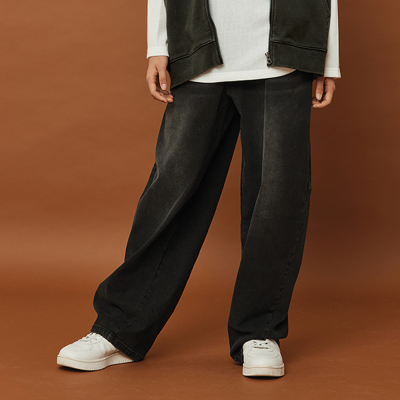 [소이] 여자 봄이월 와이드커브드블랙진(25F1260)