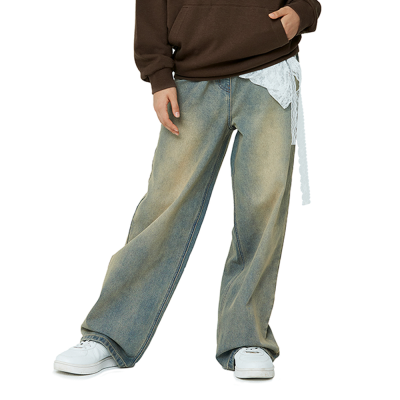 [소이] 여자 봄이월 와이드베이지틴블루진(25F1254)