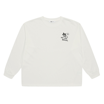 [소이] 여자 봄이월 캣일러스트바이오싱글티(25F0481)