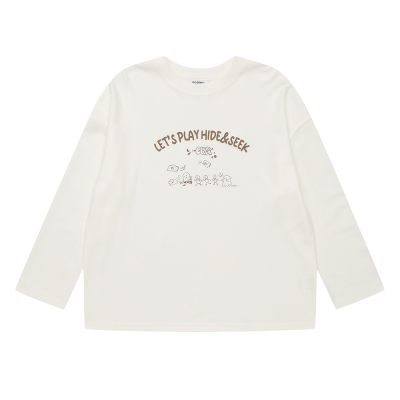 [에꼴리에] 여자 봄이월 스케치이모티양면라운드티(25C0451)