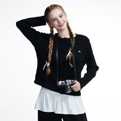 [틴톡] 여자 겨울신상 니트라이크케이블라운드가디건(25RT181)