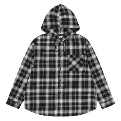 [에꼴리에] 남자 겨울신상 루즈핏 후드체크 셔츠(25D5331)