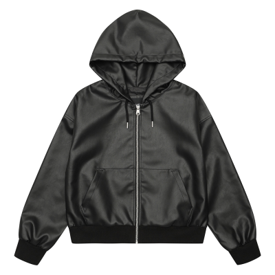 [에꼴리에] 여자 겨울신상 레더후드집업점퍼(25D0181)