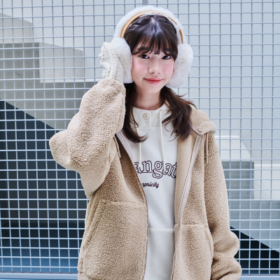 [에꼴리에] 남녀공용 겨울신상 양털본딩후드점퍼(25D0156)