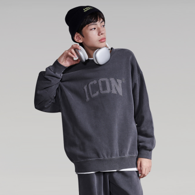 [에꼴리에] 여자 겨울신상 아이콘패치피그먼트맨투맨티(25D5783)