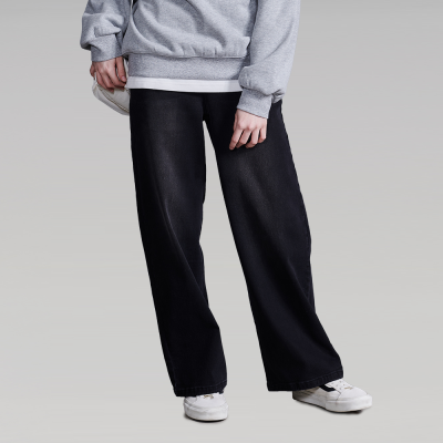 [에꼴리에] 여자 겨울신상 와이드 블랙워싱진(25D0255)