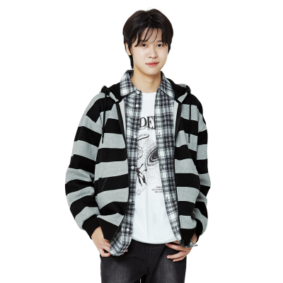 [소이] 남자 겨울신상 스트라이프후드기모점퍼(25W0132)