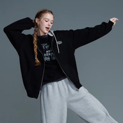 [틴톡] 여자 겨울신상 루즈핏 기모 배색 후드 점퍼(25RT182)