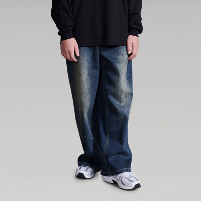 [에꼴리에] 남자 겨울신상 밍크본딩 와이드 워싱진(25D1207)