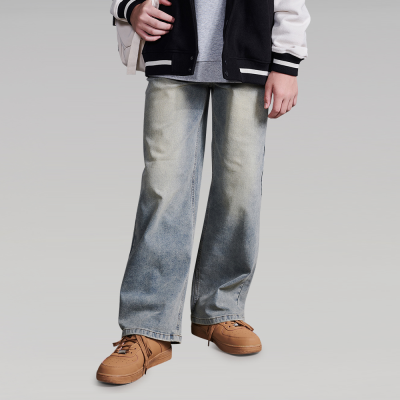 [에꼴리에] 남녀공용 겨울신상 와이드 애쉬 빈티지진(25D0206)