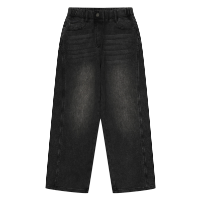 [소이] 여자 겨울신상 사이드사선절개본딩 블랙진(25W1263)