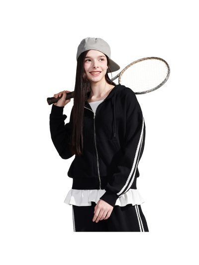 [틴톡] 여자 봄신상 레이스 트랙 후드집업 점퍼(26OT751)