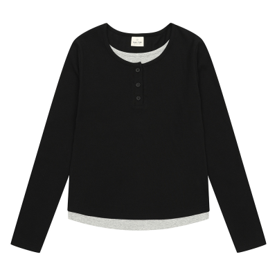 [틴톡] 여자 봄신상 헨리넥레이어드슬림티(26OT452)