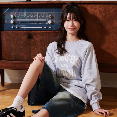 [에꼴리에] 여자 봄신상 블루멜란지맨투맨티(26A5454)