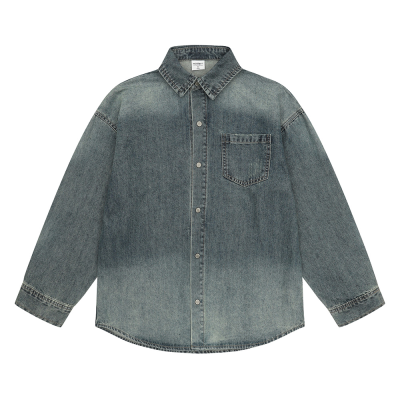 [에꼴리에] 남자 봄신상 빈티지 워싱 블루데님 셔츠(26A5301)