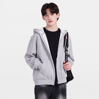 [에꼴리에] 남자 봄신상 입체레터링 더블직 후드점퍼(26A0731)