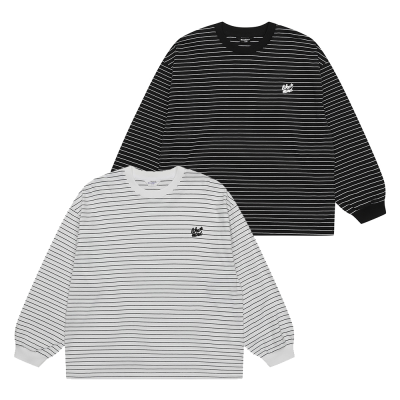 [에꼴리에] 여자 봄신상 오버핏 스트라이프 라운드티(26A0451)