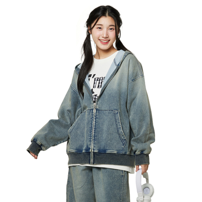 [소이] 여자 봄신상 인디고쮸리 워싱집업점퍼(26S5181)