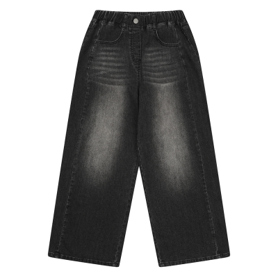 [소이] 여자 봄신상 사이드절개빅와이드블랙진(26S1254)