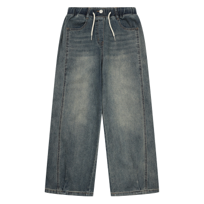 [소이] 여자 봄신상 스트링장식 와이드빈티지진(26S1251)