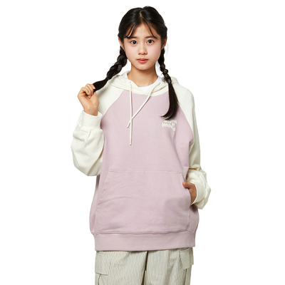 [소이] 여자 봄신상 배색래글런후드티(26S0456)