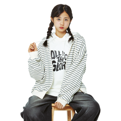 [소이] 여자 봄신상 스트라이프후드집업점퍼(26S0181)