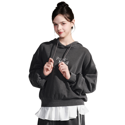 [틴톡] 여자 봄신상 데미지 피그먼트 크롭 후드티(26OT753)